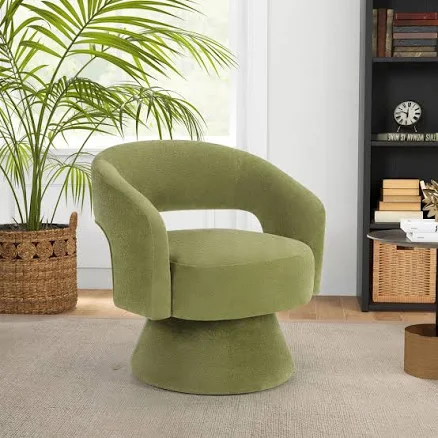 Jarissa Wide Upholstered Swivel Barrel Chair