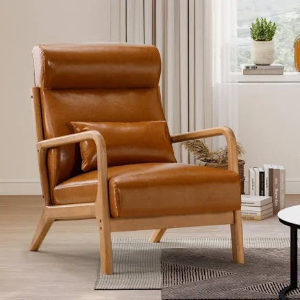 Wade Logan Azmi 26" Faux-Leather Armchair