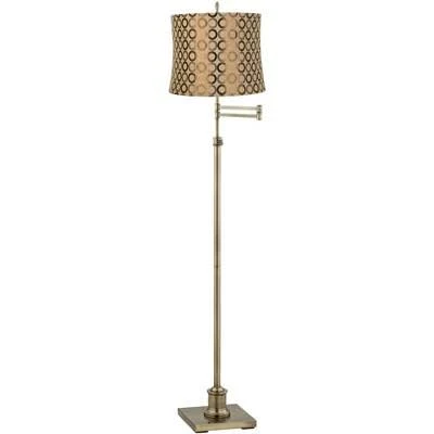 360 Lighting Swing-Arm Antique Brass Drum Lamp